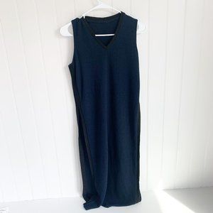 Anthropologie Navy Side Split Tunic Top